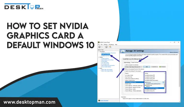 how to set nvidia graphics card as default windows 10